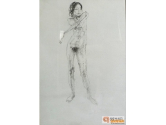中國當代抒情現實主義油畫畫家何多苓人體素描作品