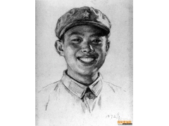 解放軍戰士素描像--靳尚誼素描作品