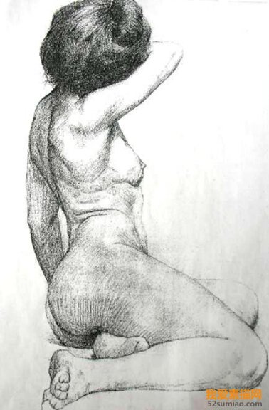 女人體素描體積的表現更要求整體的統一
