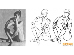 女人體素描體積的表現更要求整體的統一