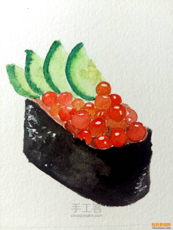 水彩鱘魚(yú)子壽司 第4步